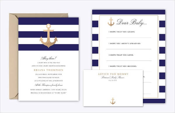blank nautical baby shower invitation