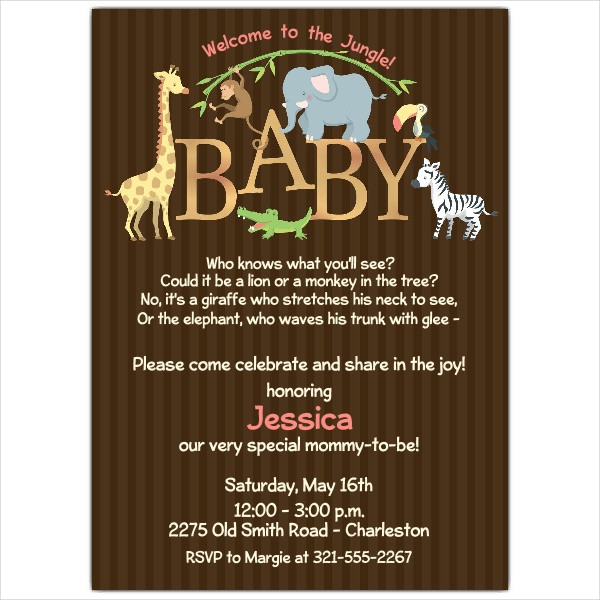Modern Giraffe Baby Shower Invitation