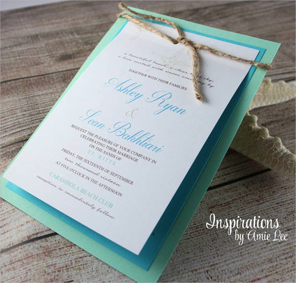 rustic beach wedding invitations