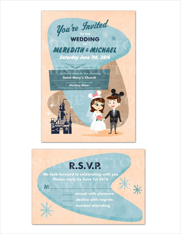 retro disney wedding invitations