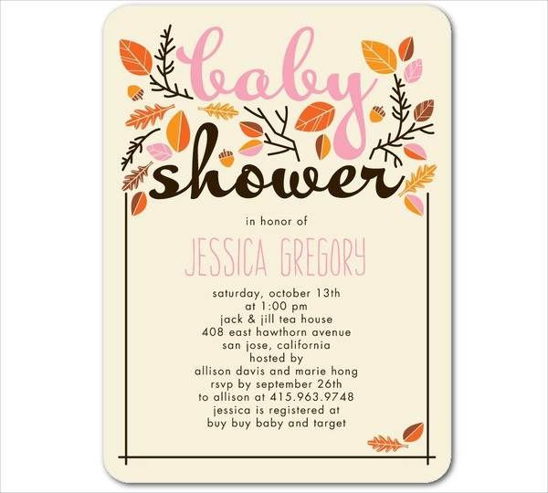 Autumn Baby Boy Shower Invitation