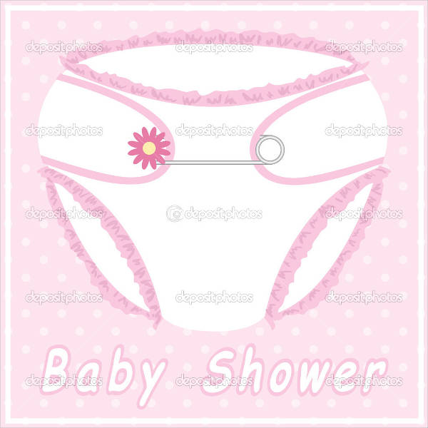 diaper shaped baby shower invitation