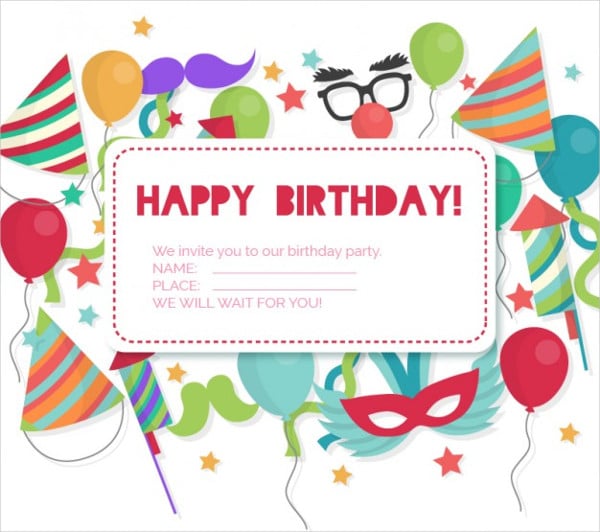 birthday invitation card vector