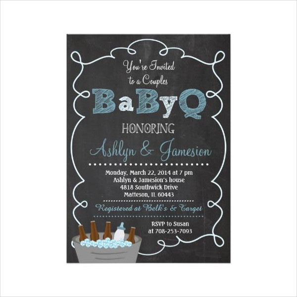 couples bbq baby shower invitation
