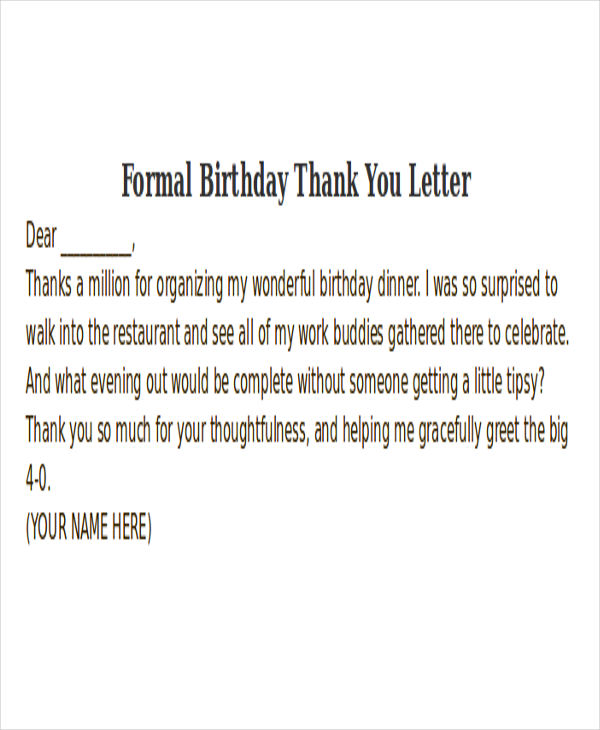 Thank You Letter Format