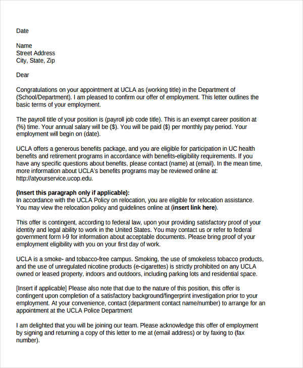 66  Offer Letter Templates in PDF