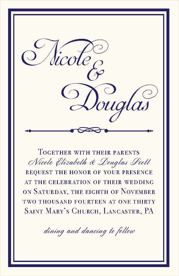 formal traditional wedding invitations