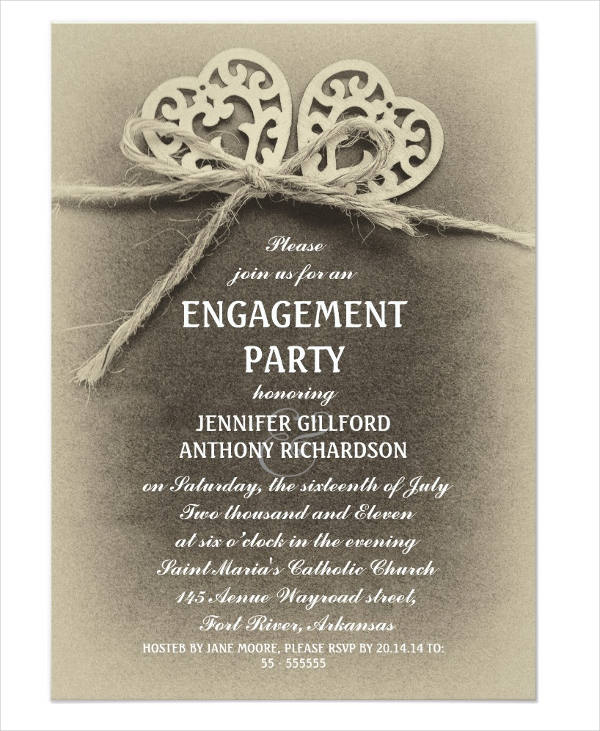 vintage printable engagement party invitation