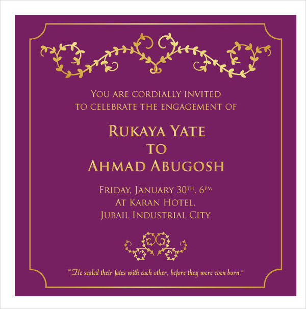 Engagement Invitation Card Format 1