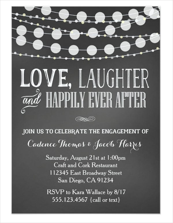 chalkboard engagement party invitation