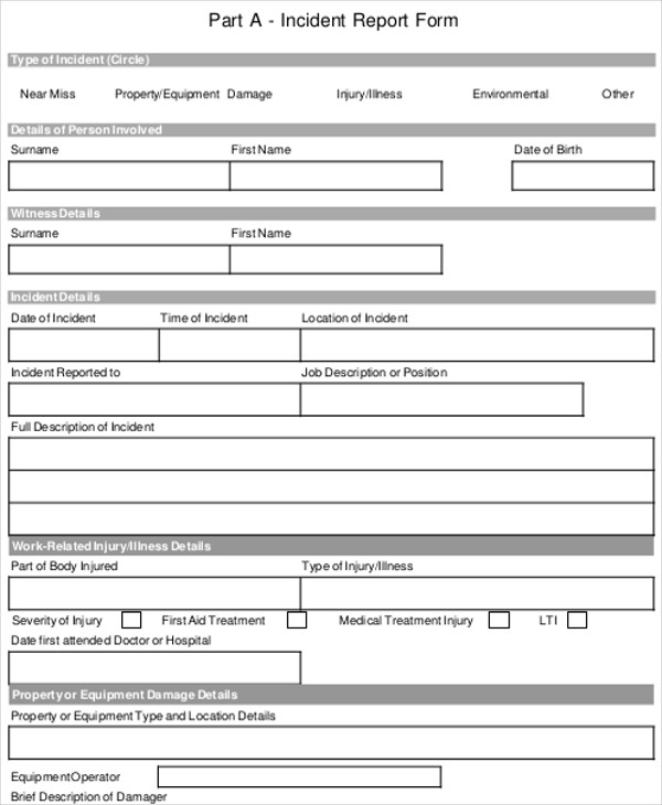 43+ Incident Report Formats - PDF, Word, Pages