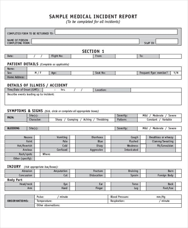 43+ Incident Report Formats - PDF, Word, Pages  Free 