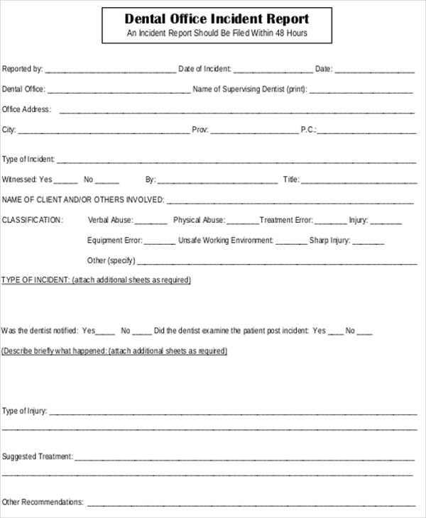 Office Incident Report Template