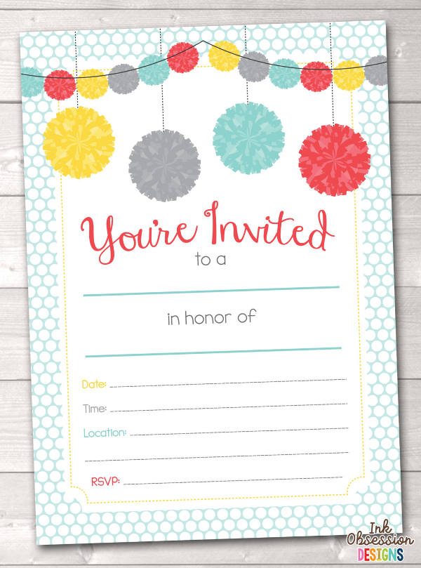 blank engagement party invitation