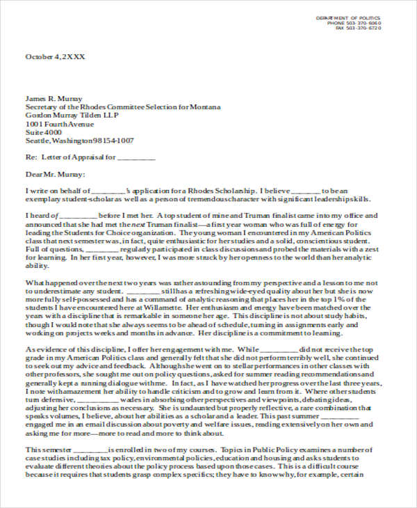 Secretary Reference Letter Sample