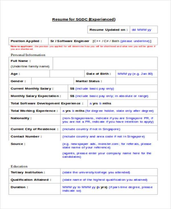 70+ Resume Formats  PDF, DOC  Free & Premium Templates