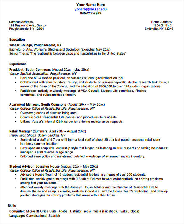 professional resume pdf format