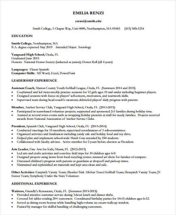 job resume pdf format