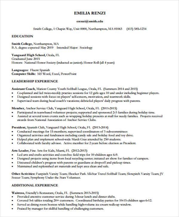 65  Resume Formats PDF DOC