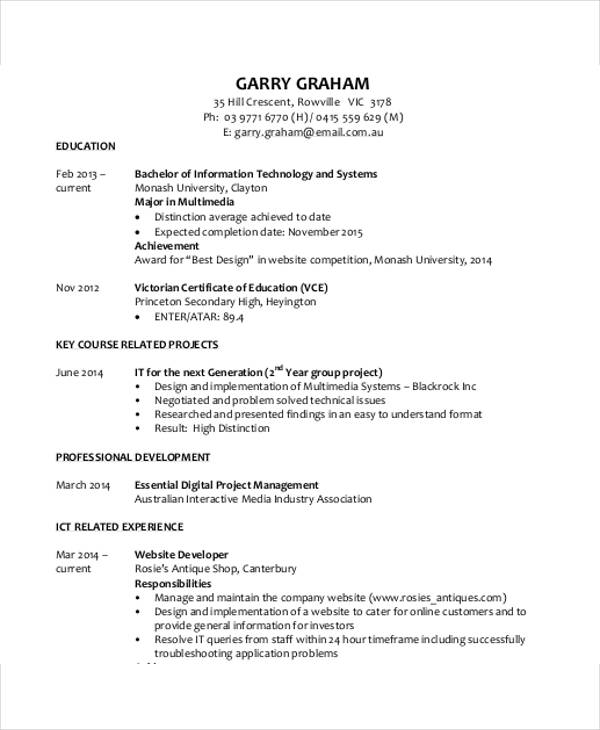 free graduate resume template