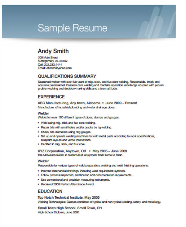 free professional resume examples