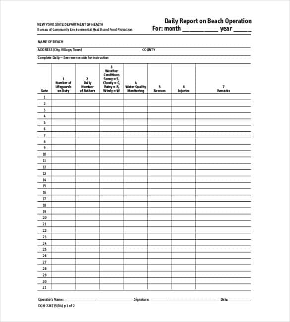 Daily Report Format In Excel from images.template.net