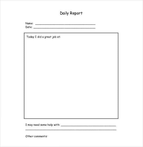 blank daily report template min