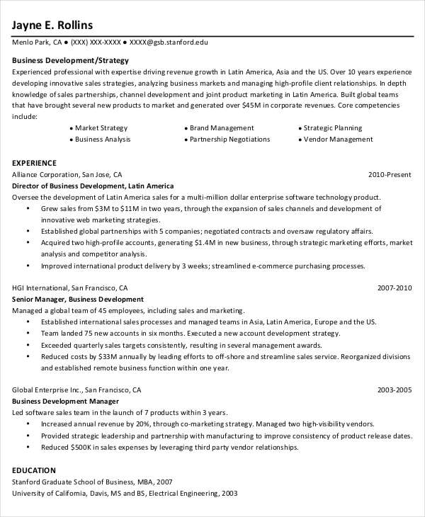 resume template stanford