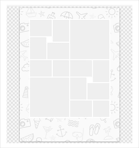 Blank Collage Bookmark Template 2 X 7 Inches Frame Commercial Use Once  Photos Are Added Instant Download Printable Pastry Face Designs 