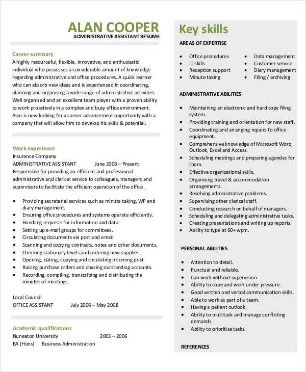 sample-objective-for-resume-for-administrative-assistant