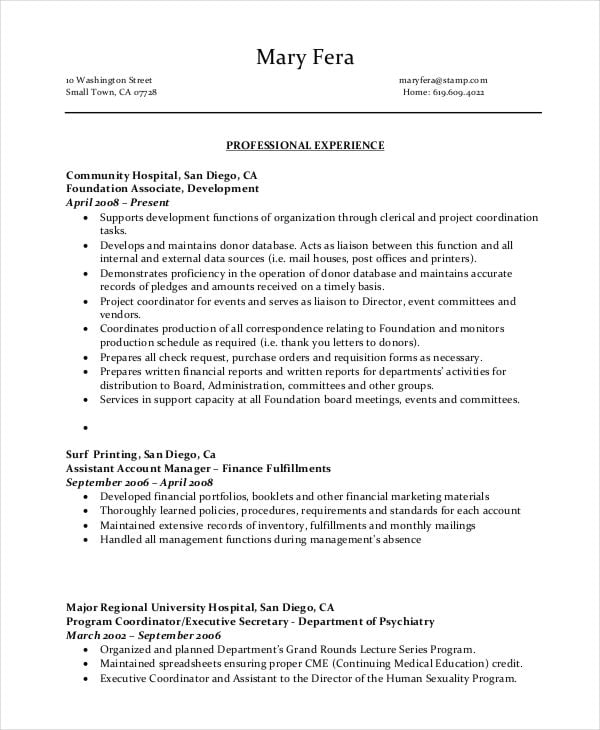 sample-professional-resume-for-administrative-assistant