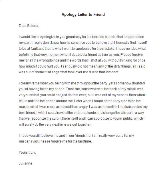 How To Write An Apology Letter Template