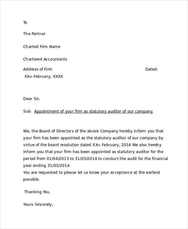 Company Appointment Letter Template - 15+ Word, PDF Format Download