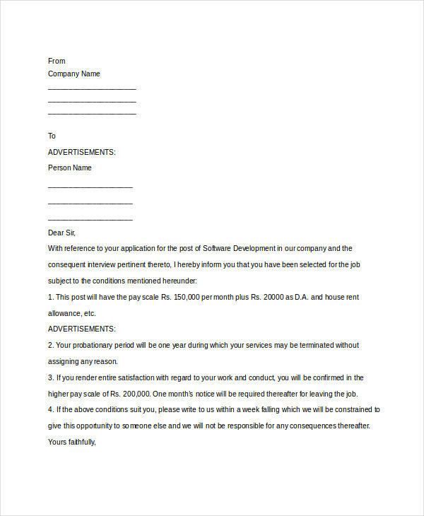 Company Appointment Letter Template - 15+ Word, PDF Format Download ...