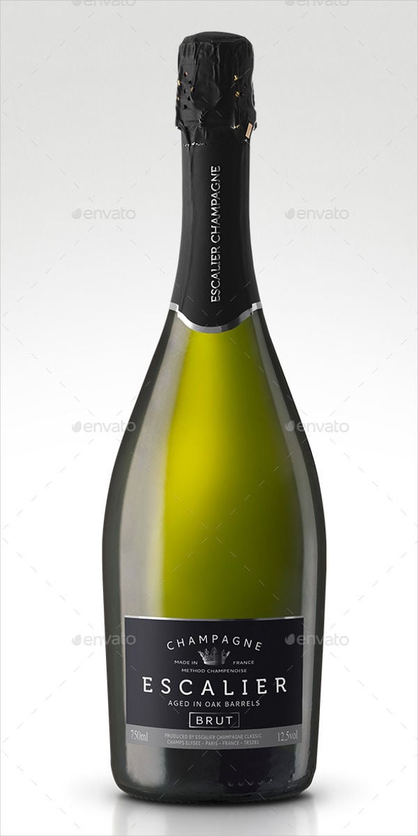 mini champagne bottle label