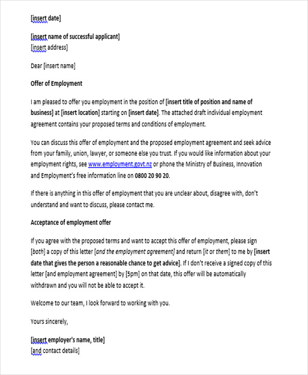 8+ Job Appointment Letter Templates - Free Samples, Examples Format 