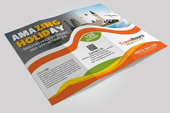 tri fold travel promotion brochure