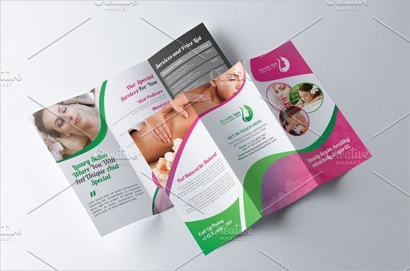 tri fold spa center brochure