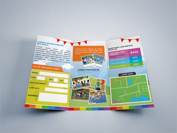 Tri Fold School Camp Brochure