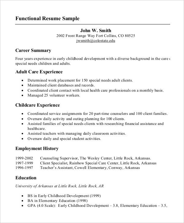 Printable Resume Template - 3 Actually Free Resume Templates - Localwise - A functional resume template that works for all industries and will emphasize your strengths & work experience.