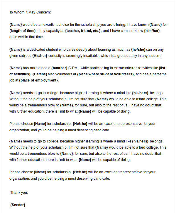 Character Reference Letter For A Student From A Teacher