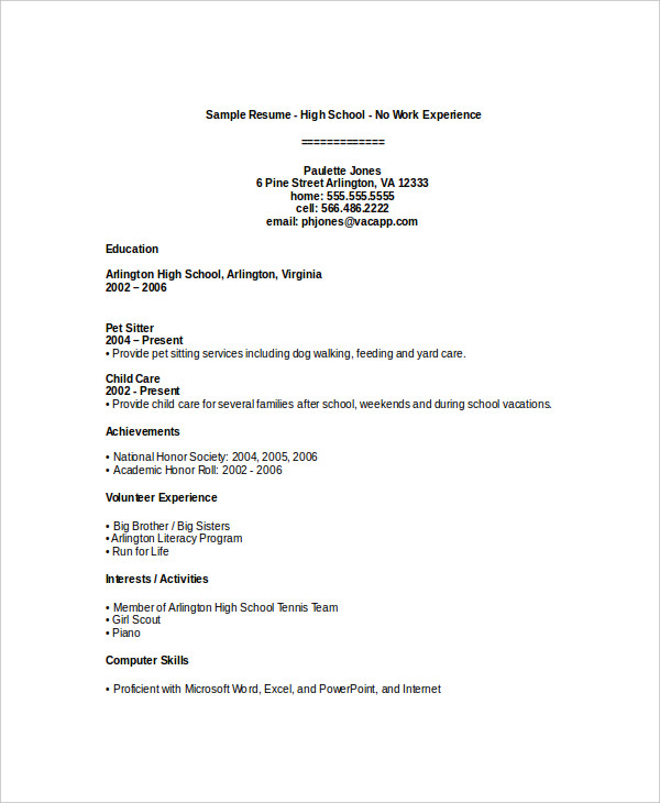 Printable Resume Template - 39+ Word, PDF Documents Download