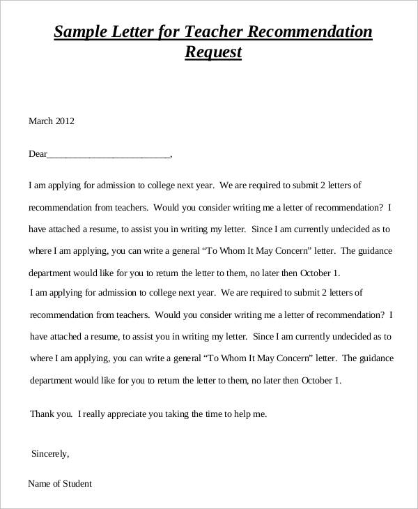 teacher example request letter DOcuments Example Reference    Word, 33 Free Letter PDF