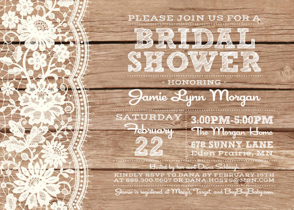 country bridal shower invitations