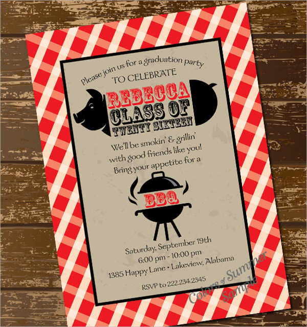 graduation summer cook out invitation