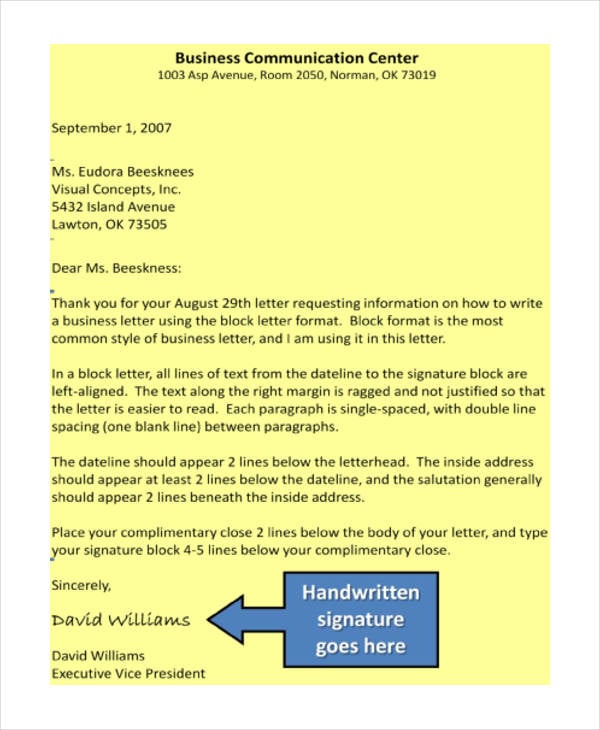 business communication formal letter