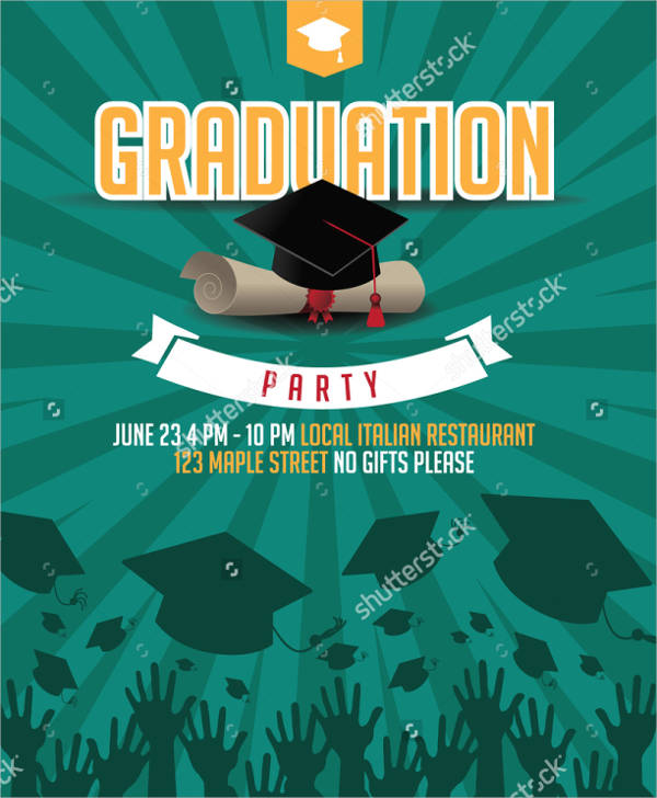 graduation cap mini invitation