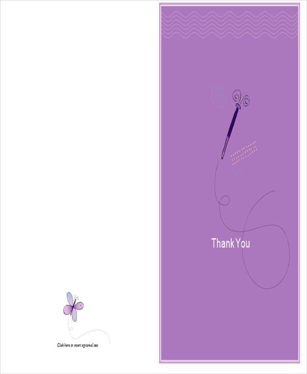 blank thank you card template word