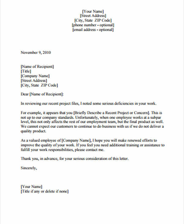 26+ Warning Letter Example Template