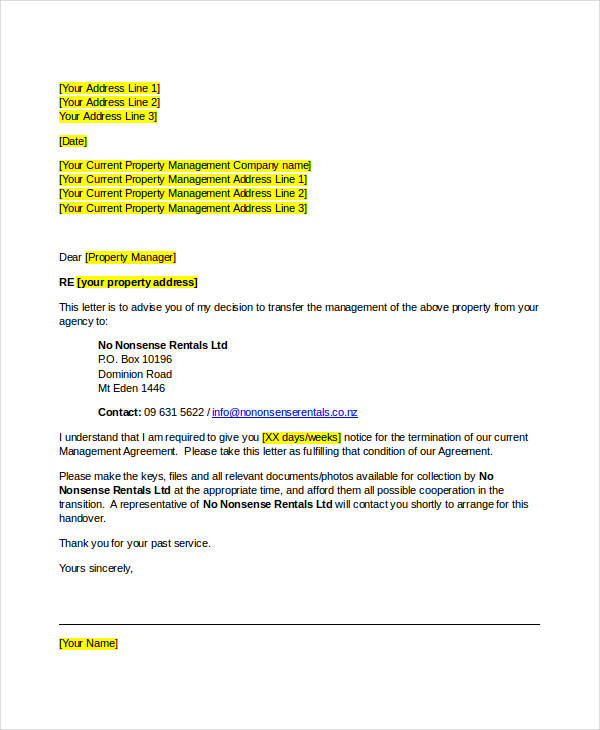 Termination Letter Doc Template 28+ Free Word, PDF Documents Download